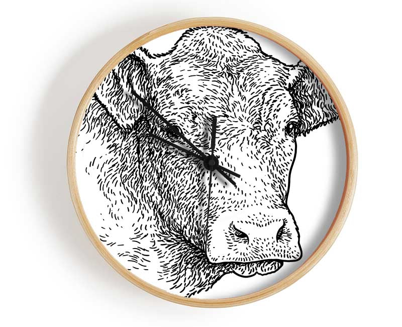 The Sketchy Cow Clock - Wallart-Direct UK