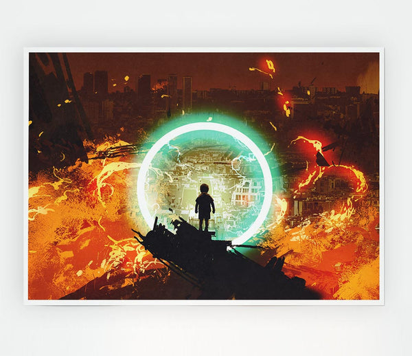 The Neon Ring Of Fire Print Poster Wall Art