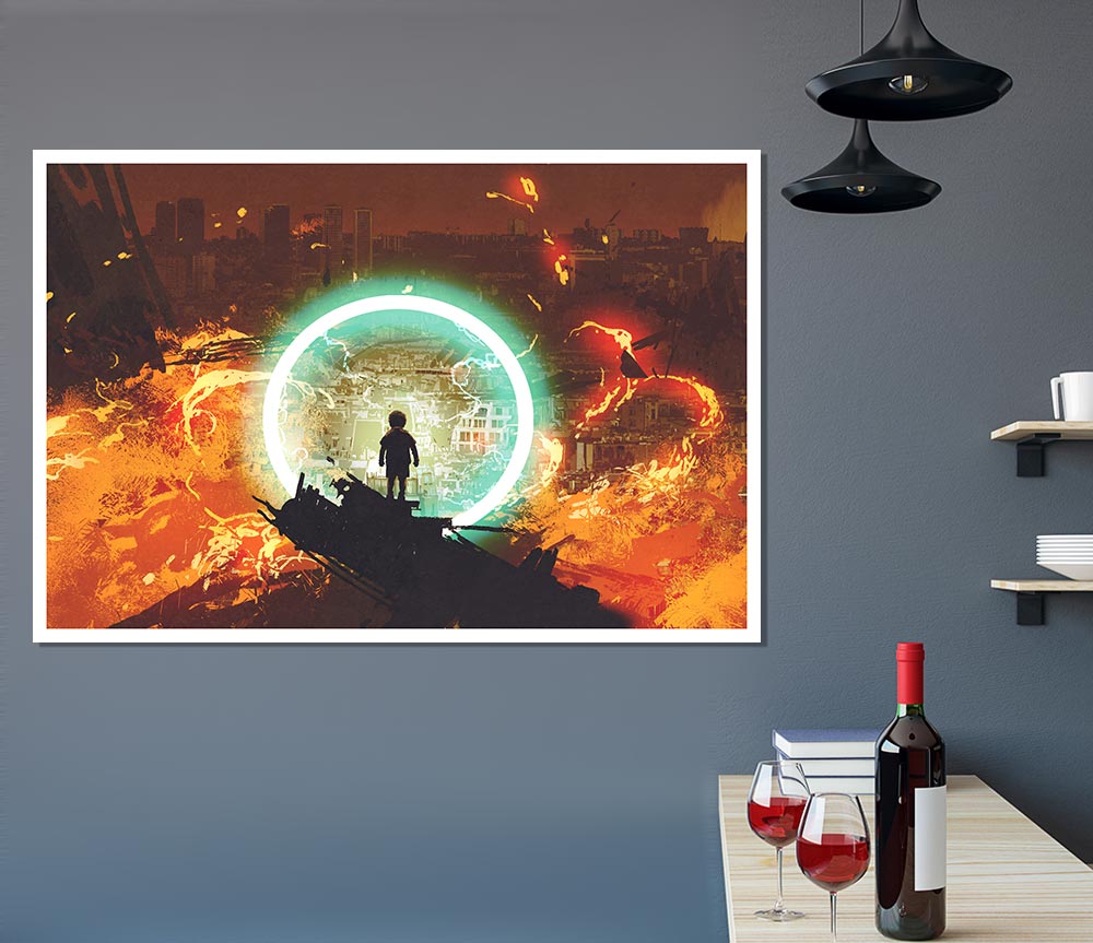 The Neon Ring Of Fire Print Poster Wall Art