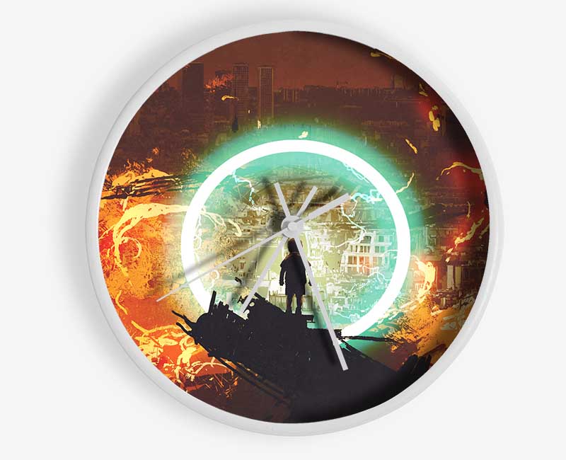 The Neon Ring Of Fire Clock - Wallart-Direct UK