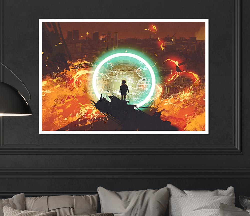 The Neon Ring Of Fire Print Poster Wall Art