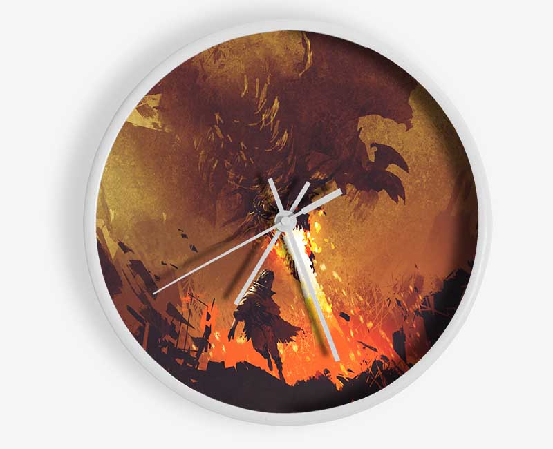 Fighting The Fire Dragon Clock - Wallart-Direct UK