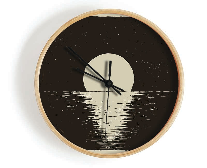 The Moon At Night Sea Clock - Wallart-Direct UK