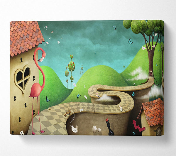 Picture of Alice In Wonderland Road Canvas Print Wall Art