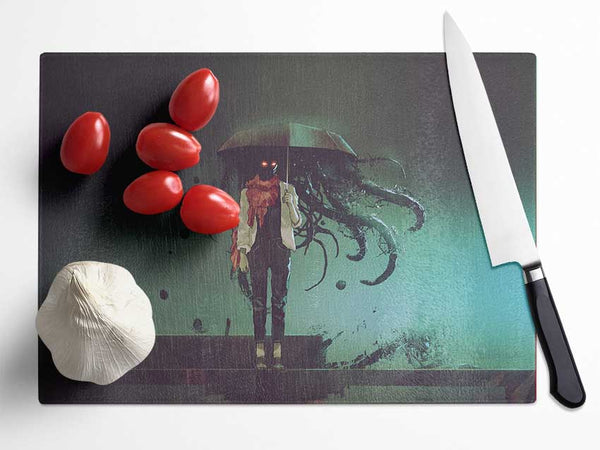 Umbrella Octopus Glass Chopping Board