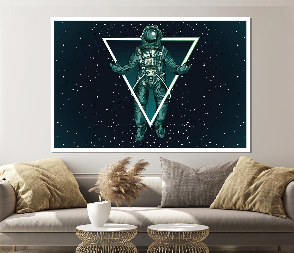 Triangle Space Man Print Poster Wall Art