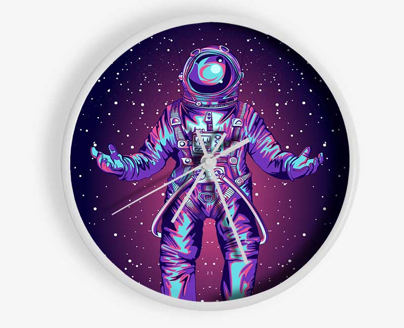 Spaceman Star Purple Clock - Wallart-Direct UK