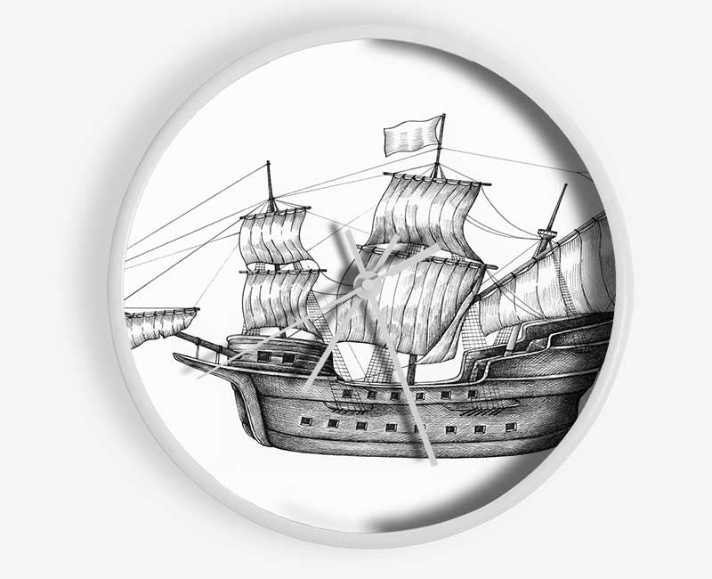 Pirate Ship Ahoy Clock - Wallart-Direct UK