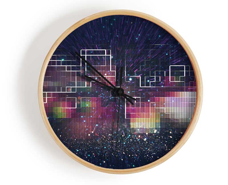 Squares Of The Universe Clock - Wallart-Direct UK