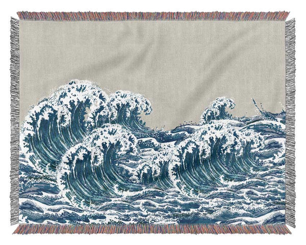 Waves On Yellow Woven Blanket