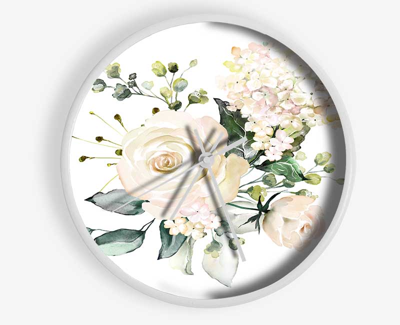 Light Pink Roses Display Clock - Wallart-Direct UK