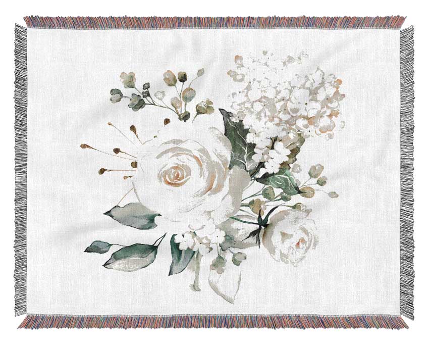 Light Pink Roses Display Woven Blanket