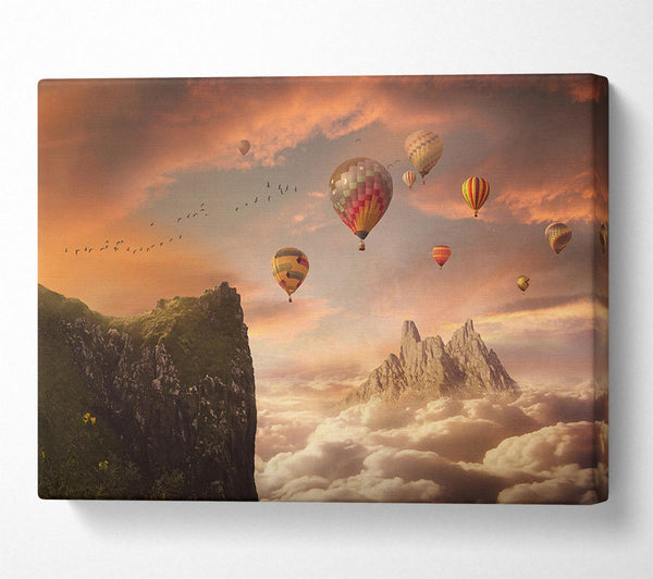 Picture of Hot Air Balloon Valley Canvas Print Wall Art