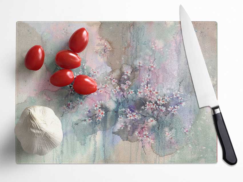 Abstract Flower Paradise Glass Chopping Board