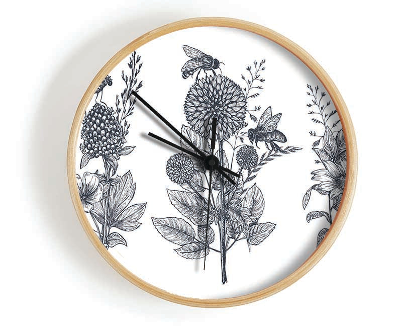 Britain'S Dragonfly And Plants Clock - Wallart-Direct UK