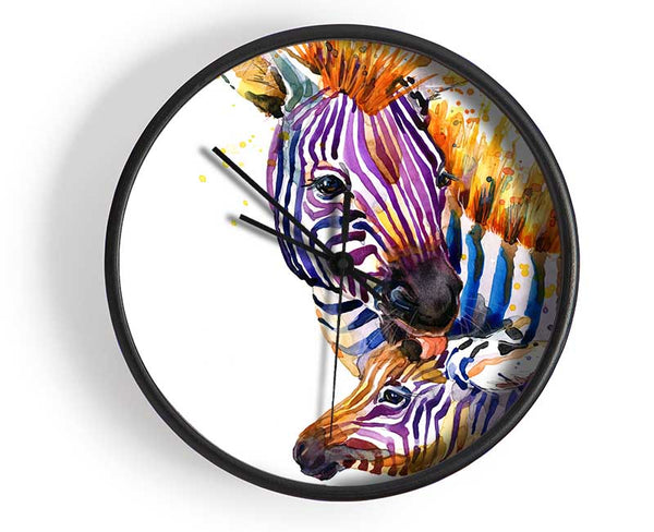 Zebra Paint Splatter Clock - Wallart-Direct UK