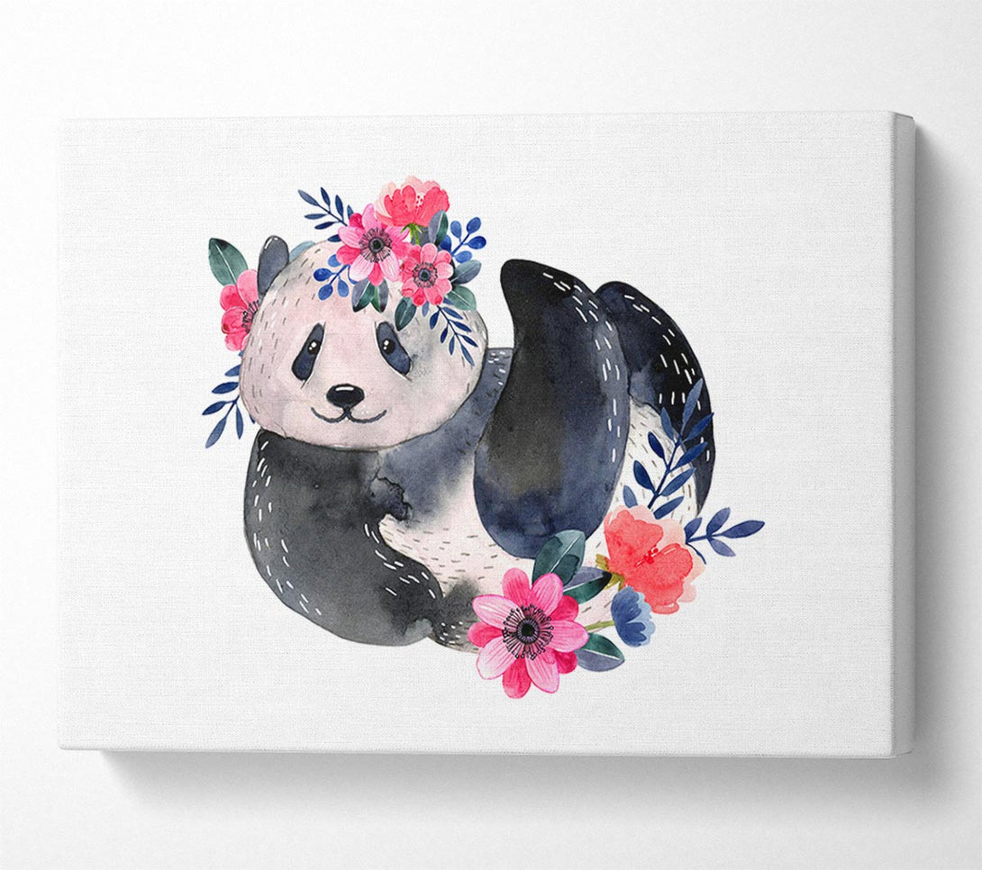 Picture of Cute Floral Panda Canvas Print Wall Art