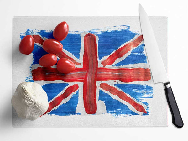 Union Jack Painting Glass Chopping Board