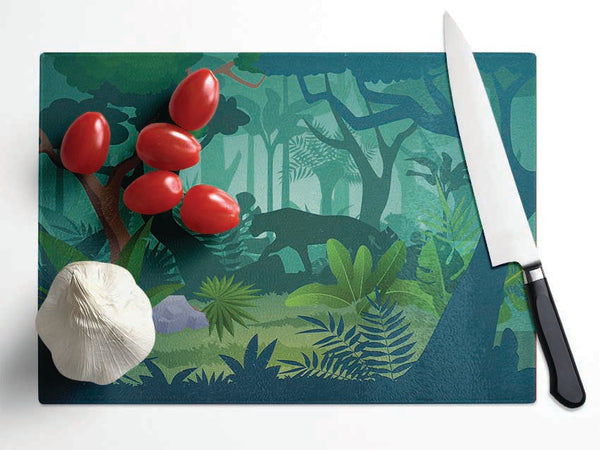 The Jaguar Forest Walk Glass Chopping Board