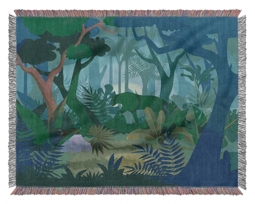 The Jaguar Forest Walk Woven Blanket