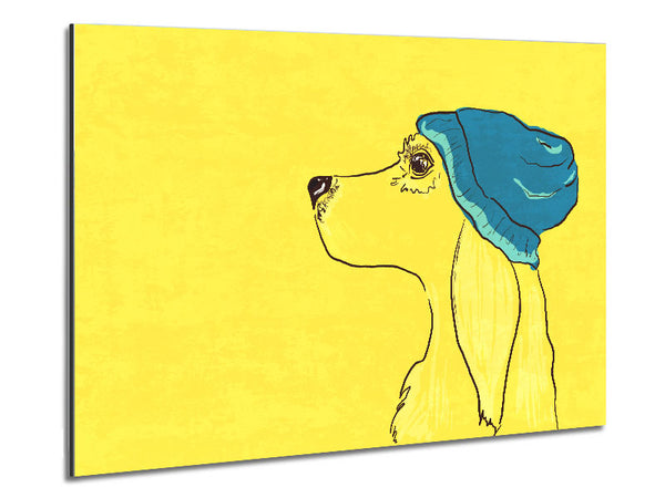 Yellow Dog With Blue Hat