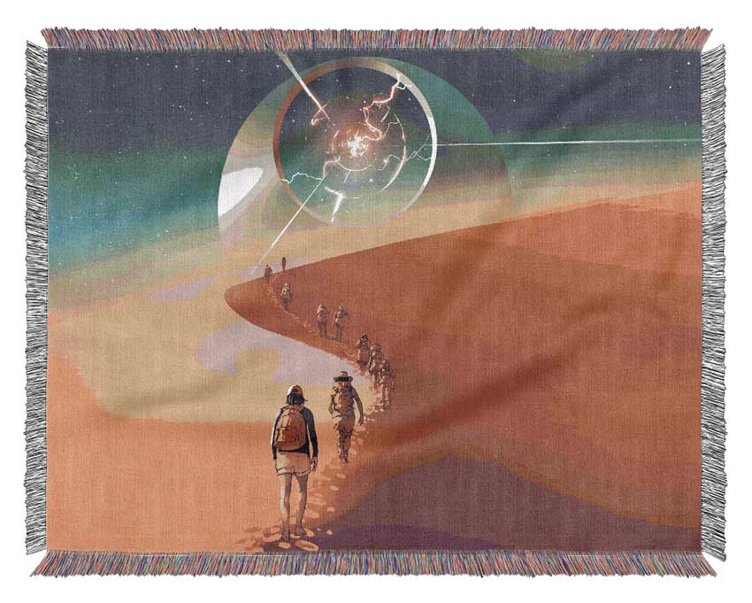 Walking To The Fallen Star Woven Blanket