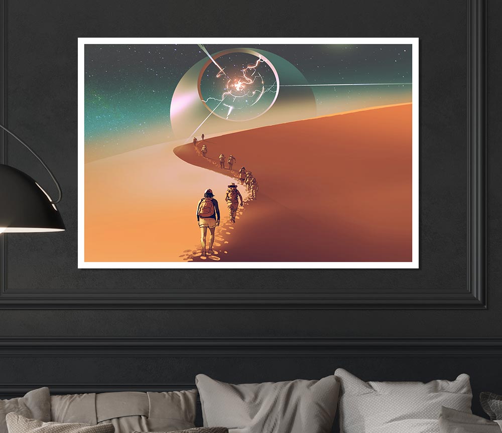 Walking To The Fallen Star Print Poster Wall Art