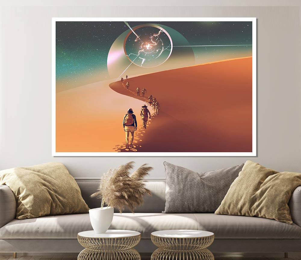 Walking To The Fallen Star Print Poster Wall Art