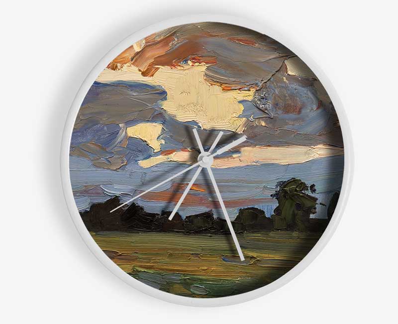 Abstract Countryside Clock - Wallart-Direct UK