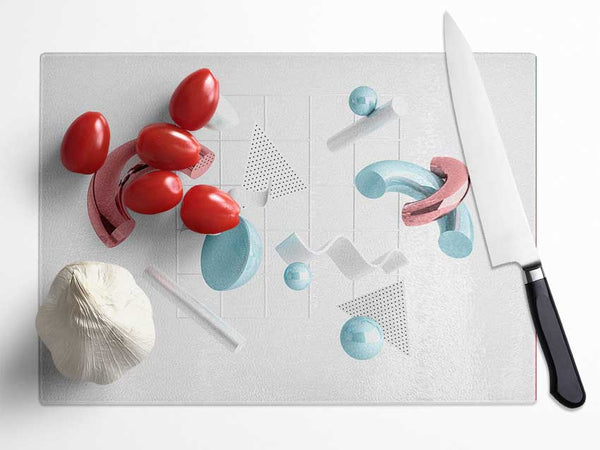 Three Dimensional Shapes Glass Chopping Board