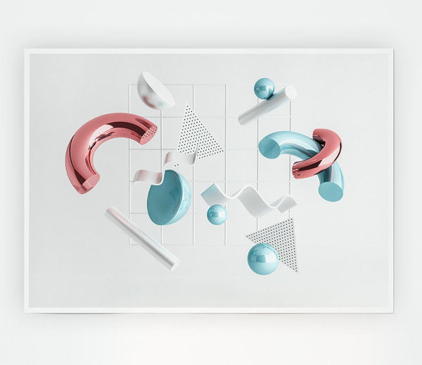 Three Dimensional Shapes Print Poster Wall Art