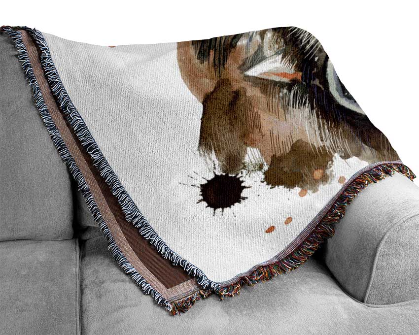 The Boar In Glasses Woven Blanket