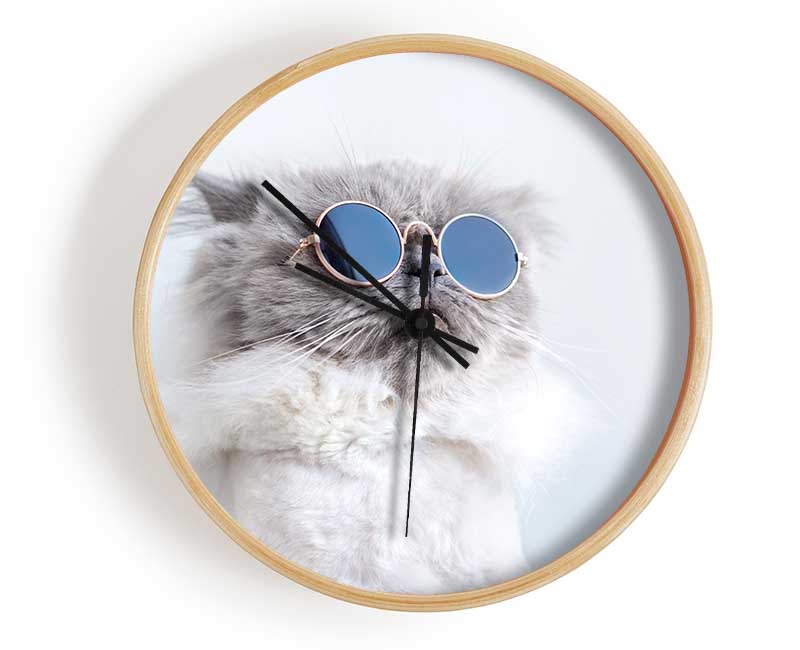 The Cat In Glasses Clock - Wallart-Direct UK