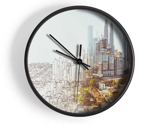 Sketch To Reality City Clock - Wallart-Direct UK