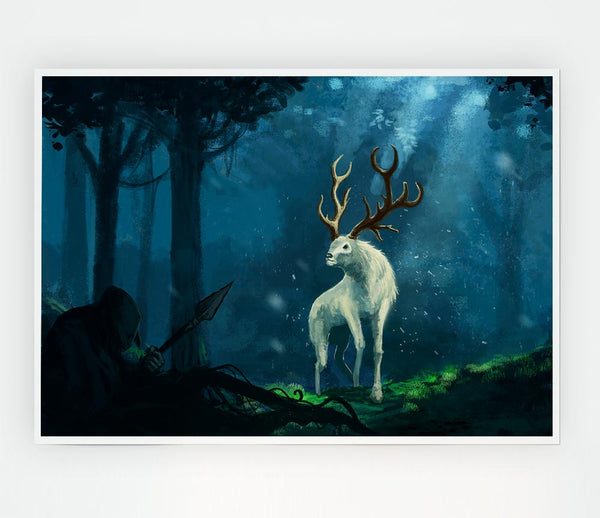 The Mythical Horned Creature Print Poster Wall Art