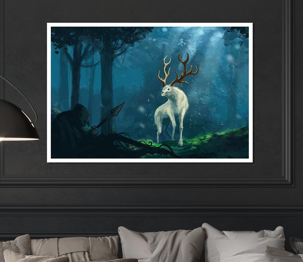 The Mythical Horned Creature Print Poster Wall Art