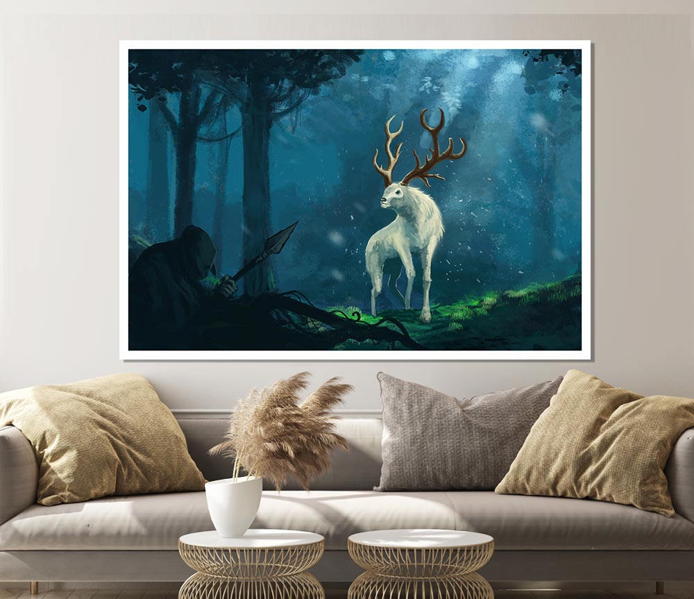 The Mythical Horned Creature Print Poster Wall Art