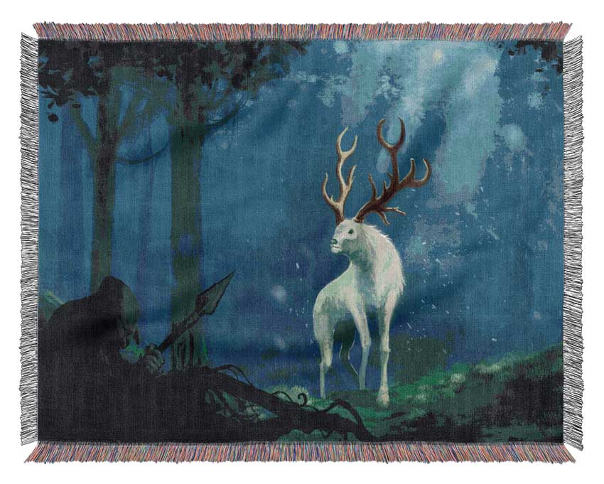 The Mythical Horned Creature Woven Blanket