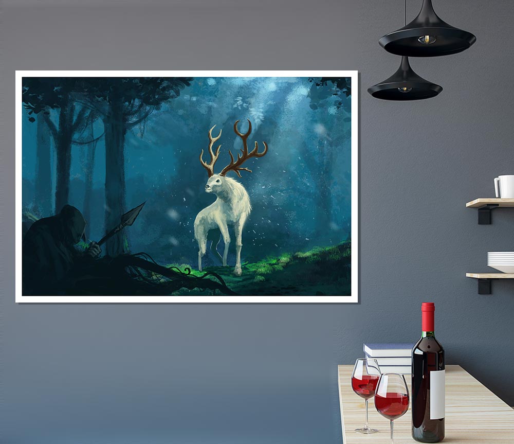 The Mythical Horned Creature Print Poster Wall Art