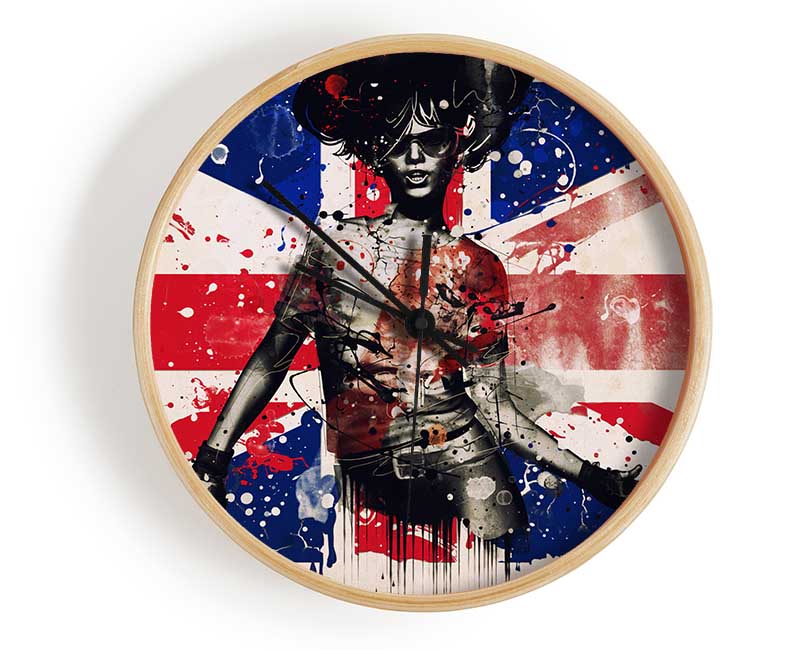 Union Jack Woman Clock - Wallart-Direct UK