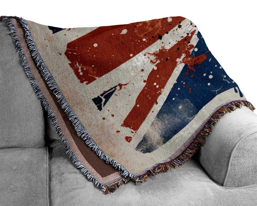 Union Jack Woman Side Woven Blanket