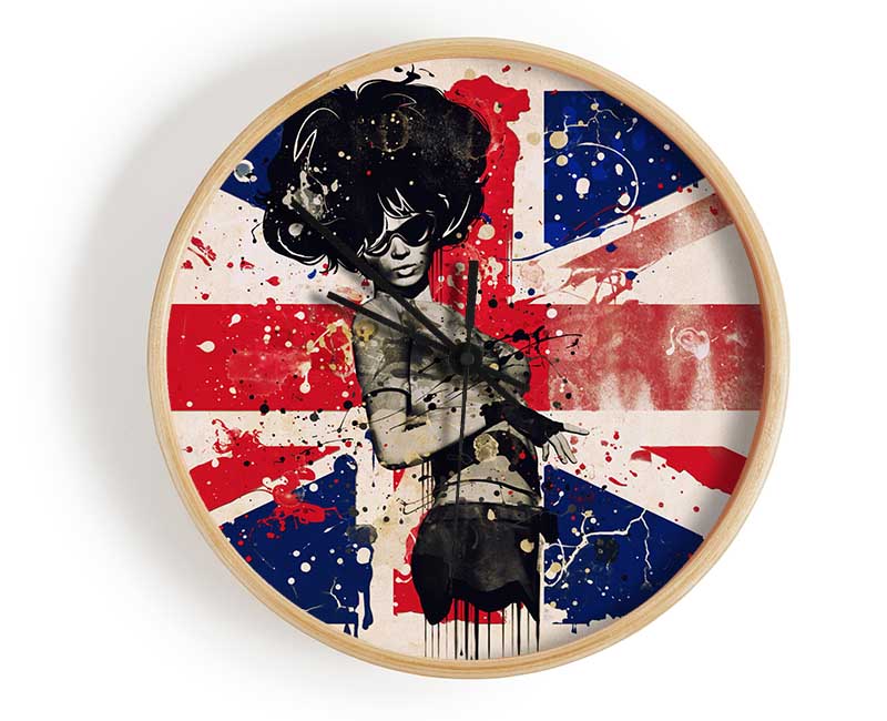 Union Jack Woman Side Clock - Wallart-Direct UK