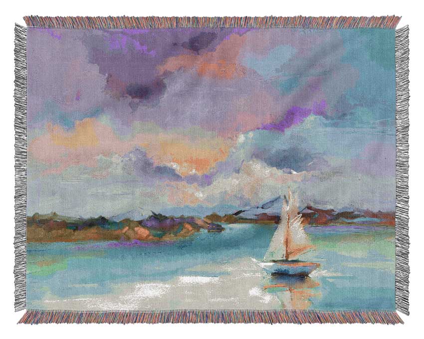 Turquoise Boating Lake Woven Blanket