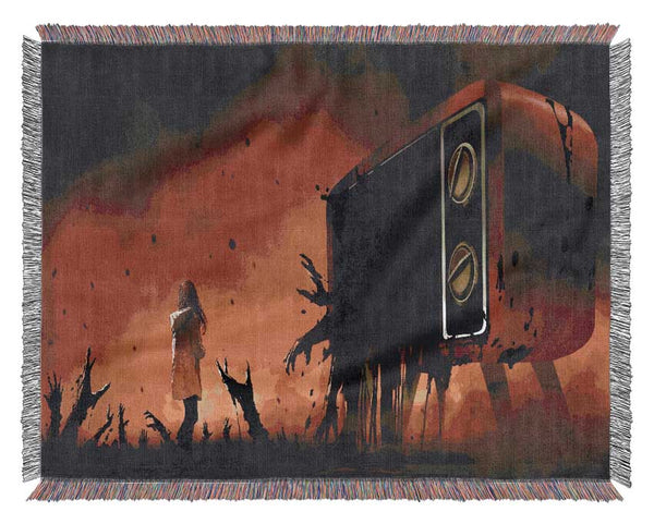 The Walking Tv Horror Woven Blanket