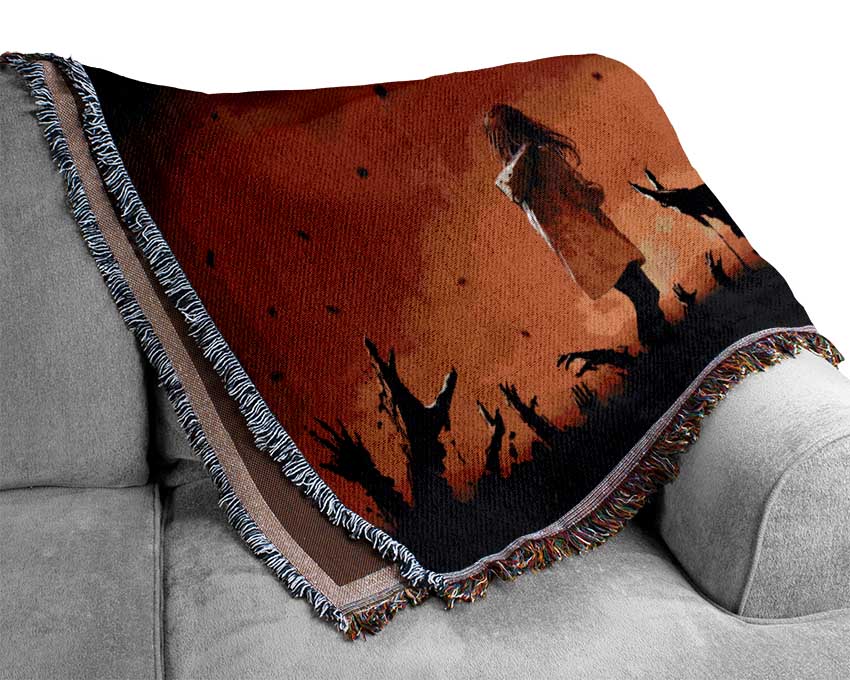 The Walking Tv Horror Woven Blanket