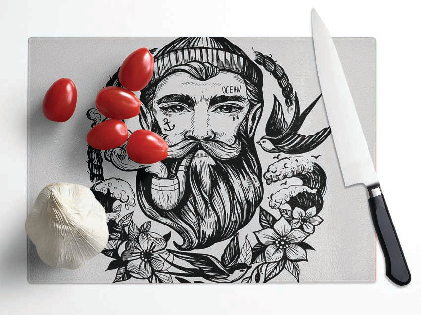 The Bearded Sailor Glass Chopping Board