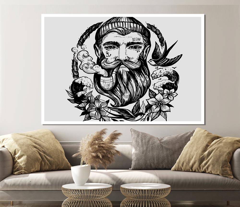 The Bearded Sailor Print Poster Wall Art