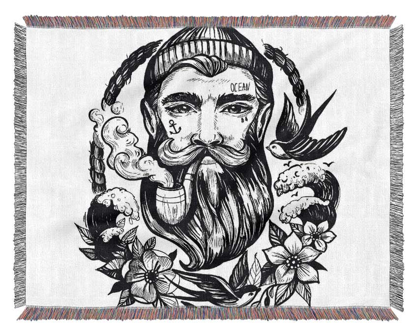 The Bearded Sailor Woven Blanket