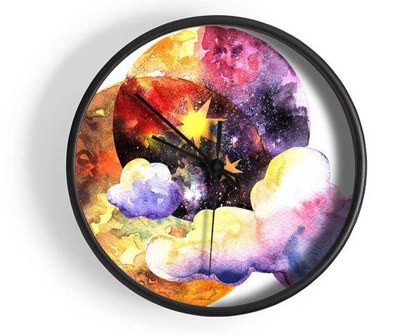 Two Moons And Cloud Clock - Wallart-Direct UK