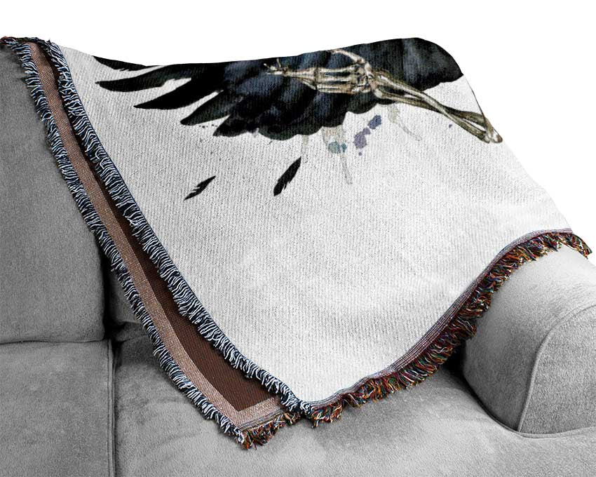 Skeleton Angel Wings Woven Blanket